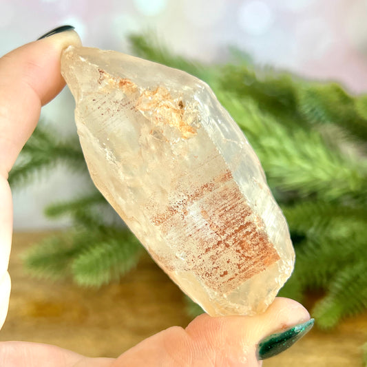 Clear Quartz Point with Large Imprint