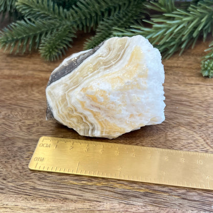 Zebra Calcite Yellow & Gray Natural Raw Crystal