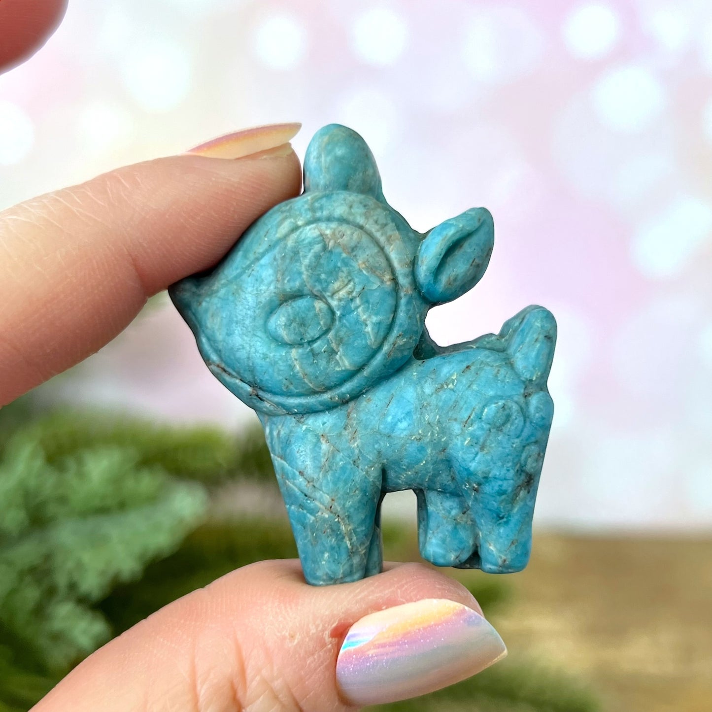 Apatite Deer Carved Crystal Cabochon