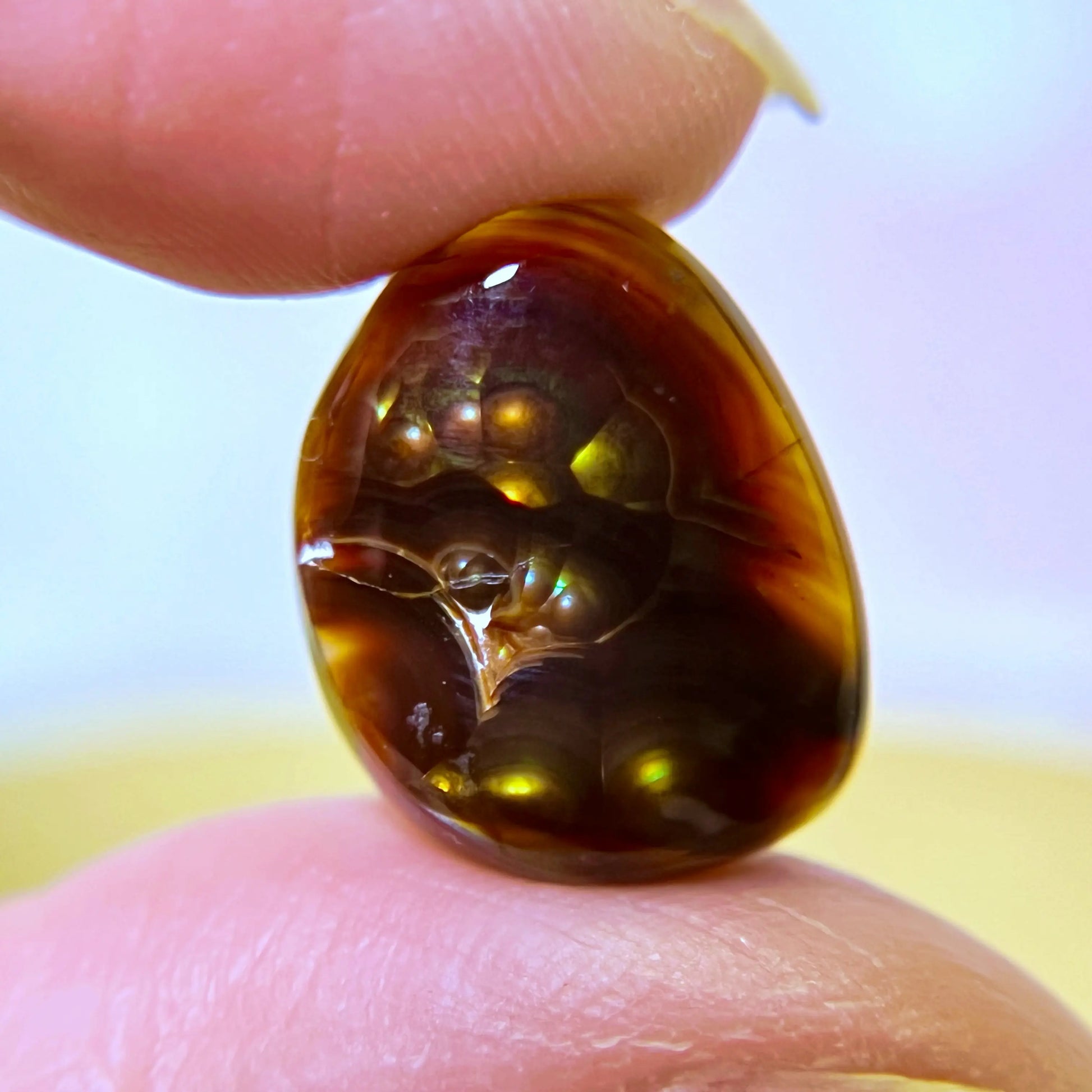 Flashy Fire Agate Gemstone Cabochon