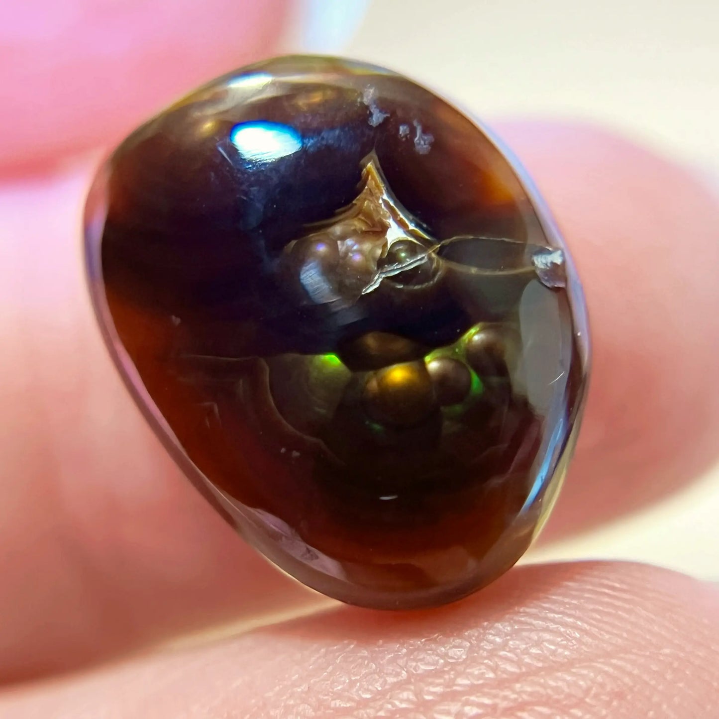 Fire Agate Crystal Cabochon