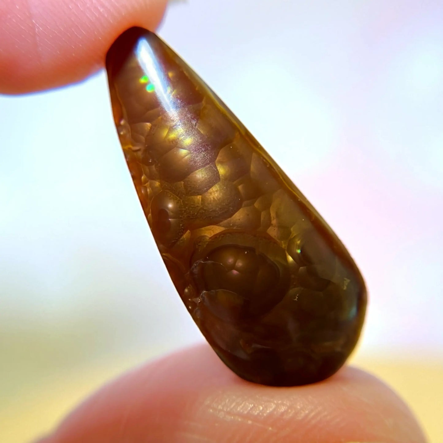 Flashy Fire Agate Gemstone Cabochon