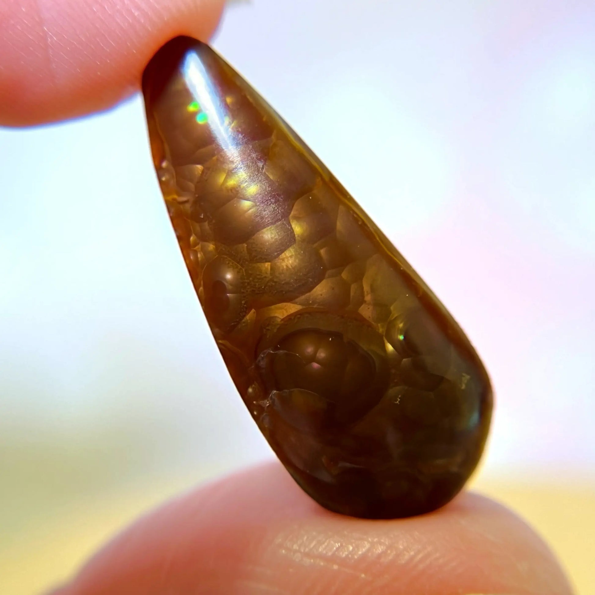 Flashy Fire Agate Gemstone Cabochon