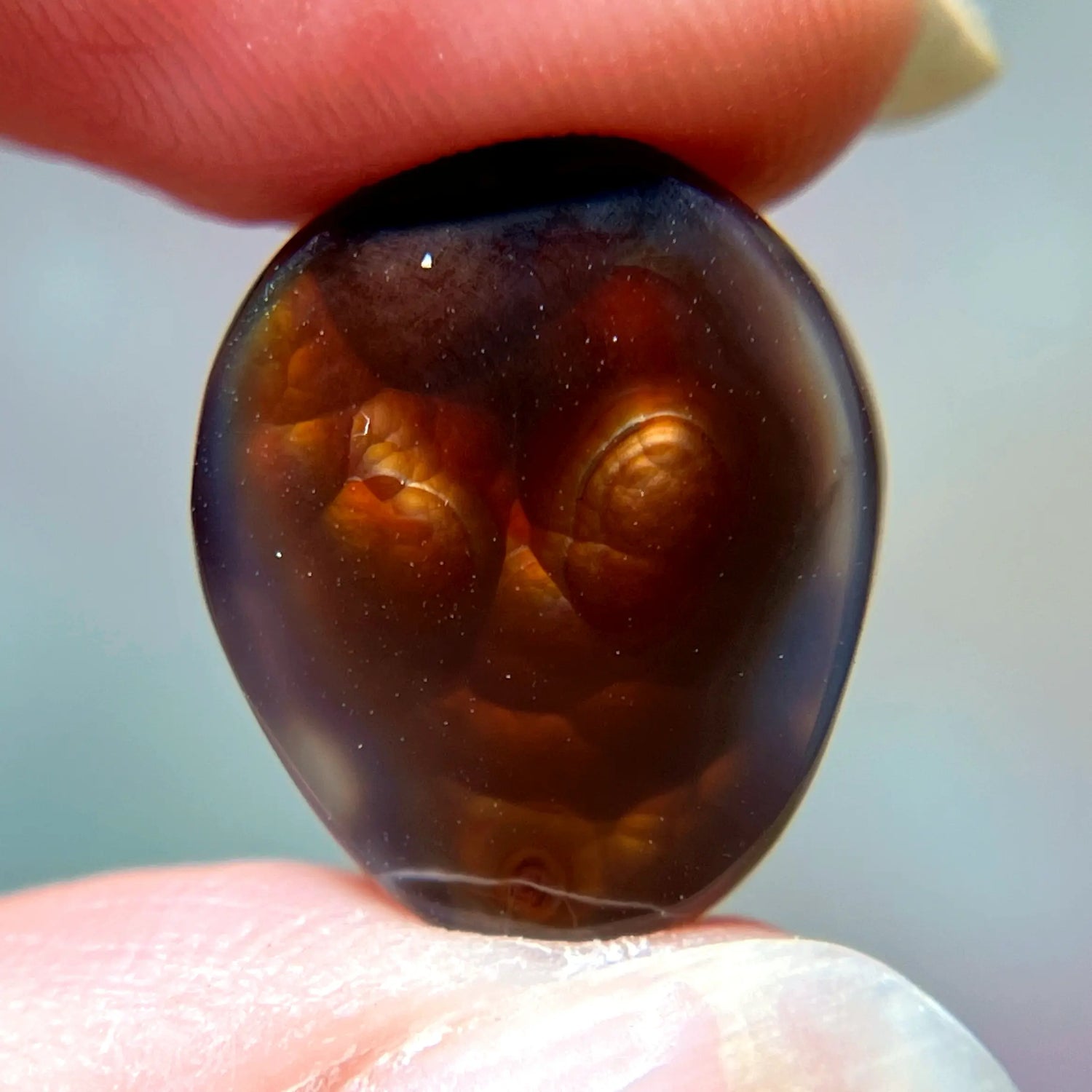 Flashy Fire Agate Gemstone Cabochon