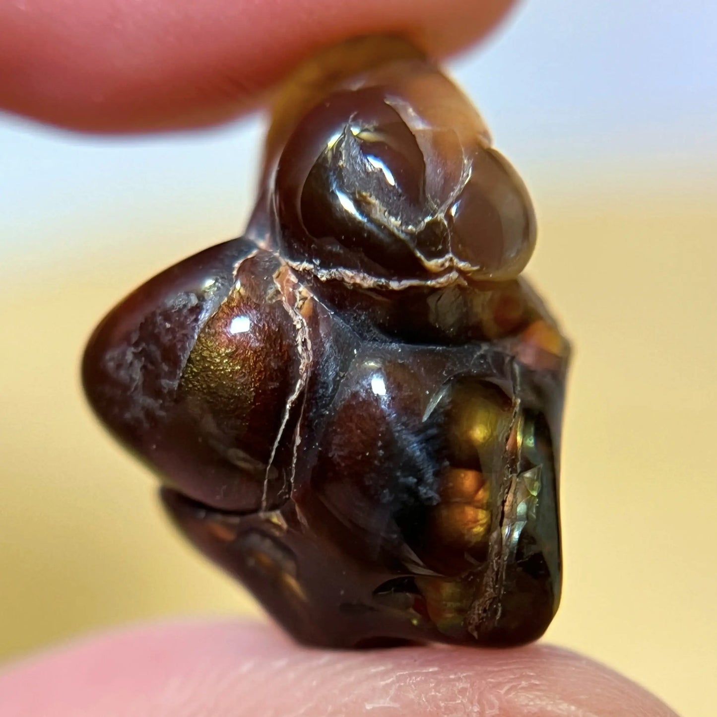 Flashy fire agate tumbled crystal stone