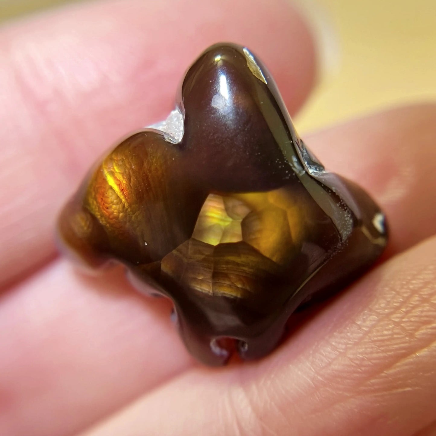 Flashy fire agate tumbled crystal stone