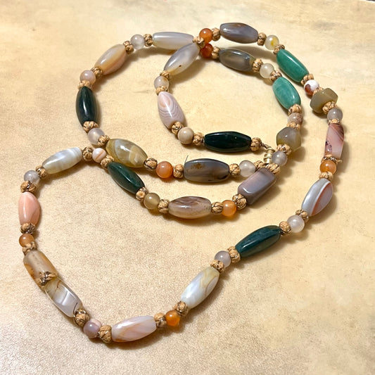 1960s Beggars Beads Vintage Gemstone Necklace
