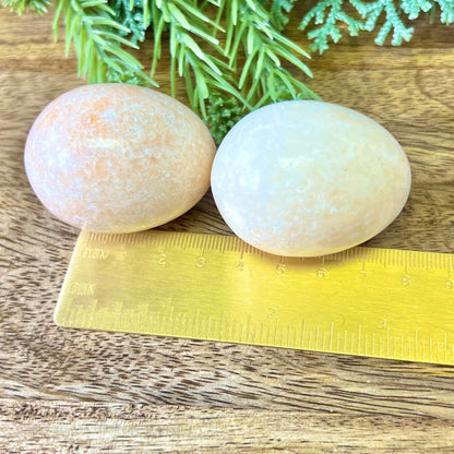 Pale Orange Calcite Crystal Egg - You get one