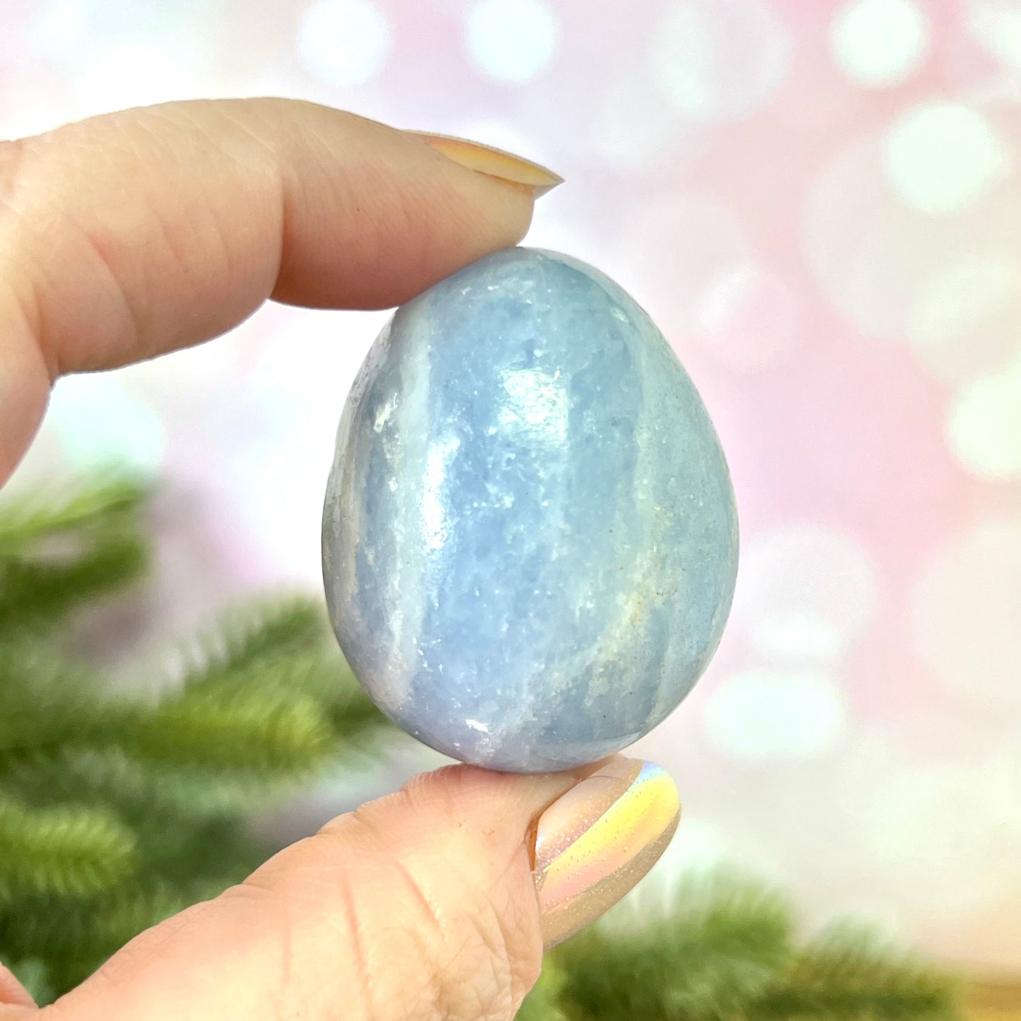 Light Blue Calcite Crystal Egg - You get one