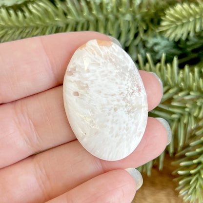 Scolecite Zeolite Oval Cabochon