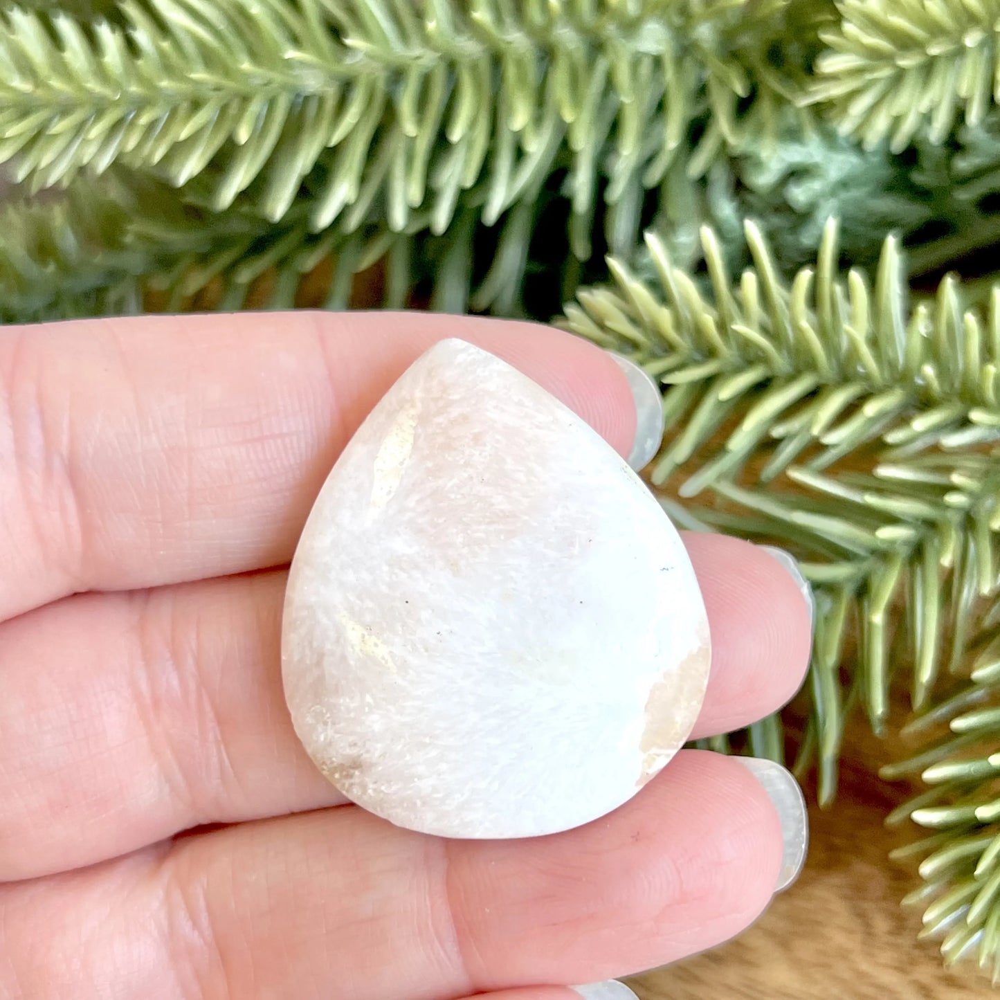 Scolecite Zeolite Teardrop Cabochon