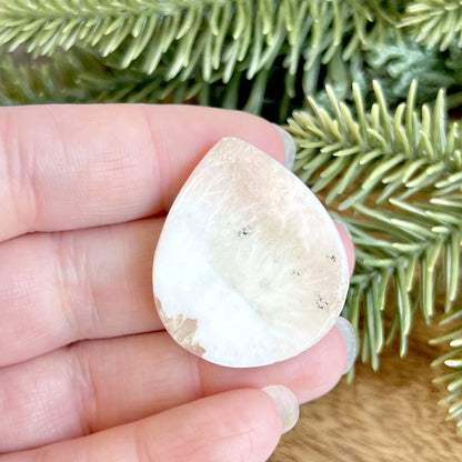 Scolecite Zeolite Teardrop Cabochon
