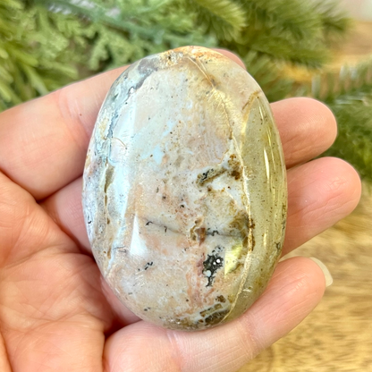 a person holding a rock in their hand