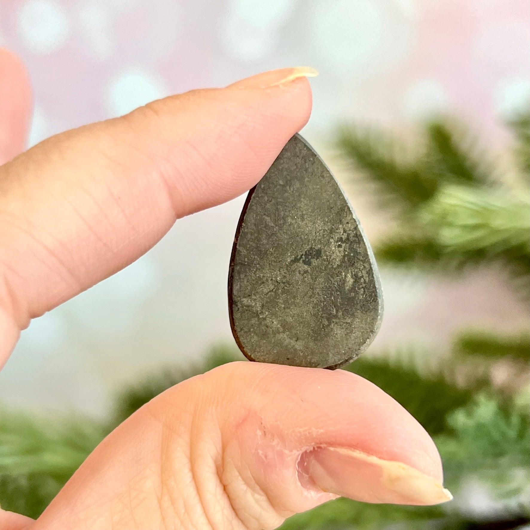 a person holding a rock in their hand