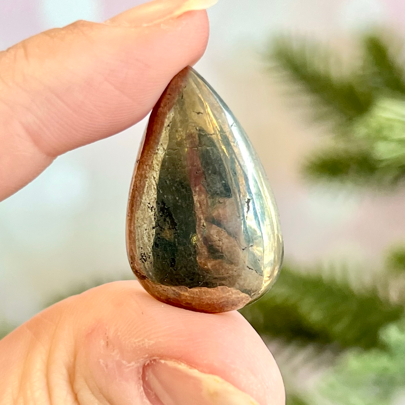 a person holding a stone in their hand