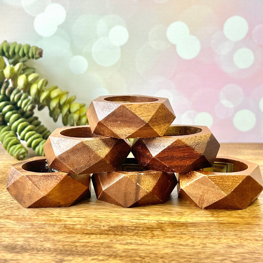 Vintage Faceted Wood Crystal Sphere Stand - You get one