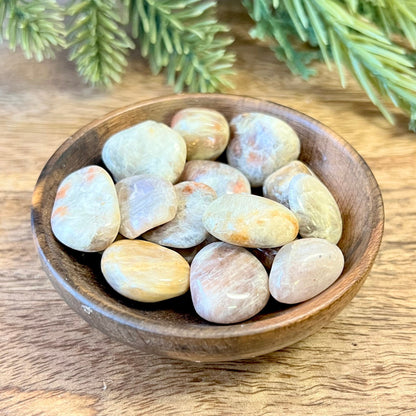 Belomorite Sunstone in Moonstone Tumbled Crystal - You get one