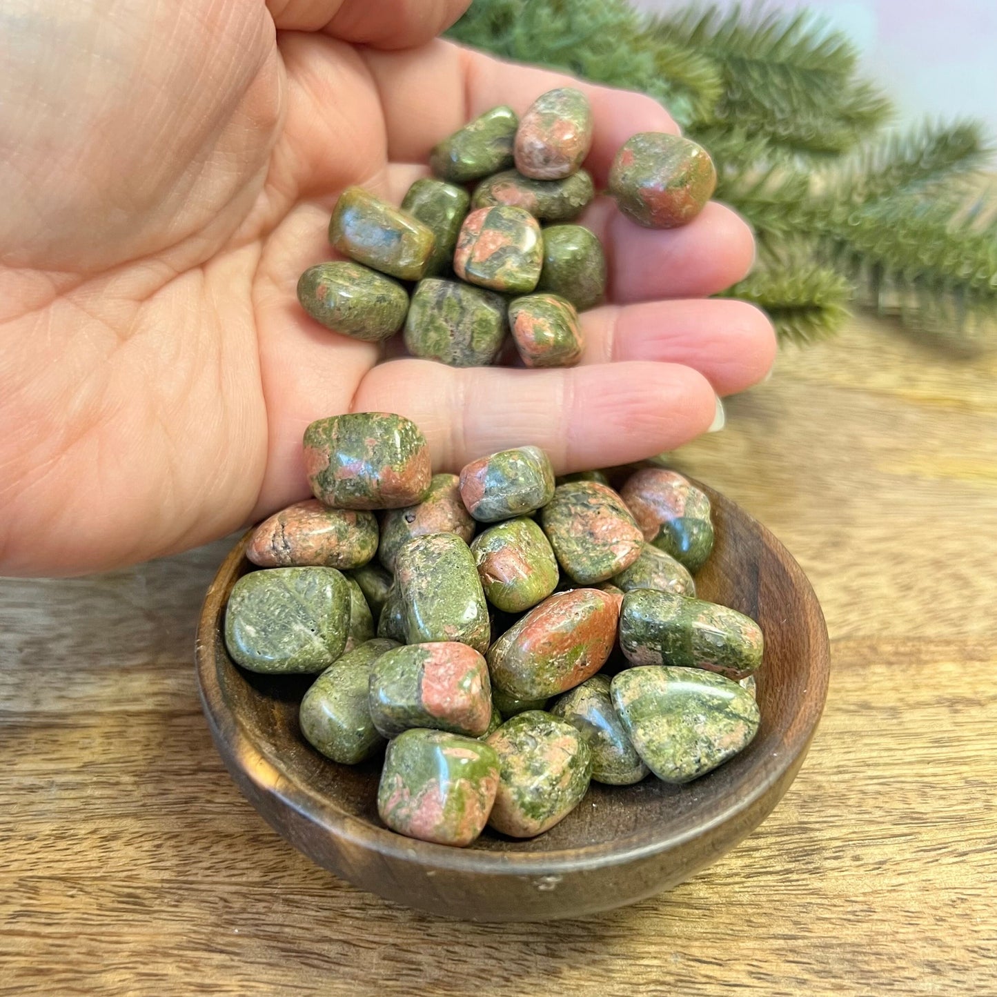 Unakite Tumbled Crystal Cubes - You get one