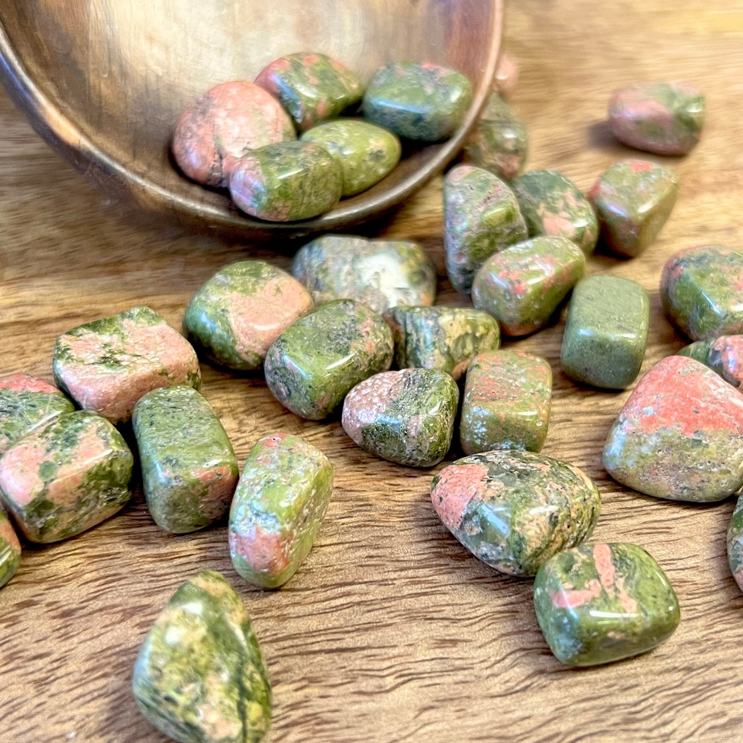 Unakite Tumbled Crystal Cubes - You get one