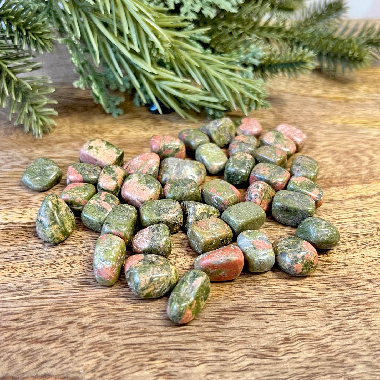 Unakite Tumbled Crystal Cubes - You get one