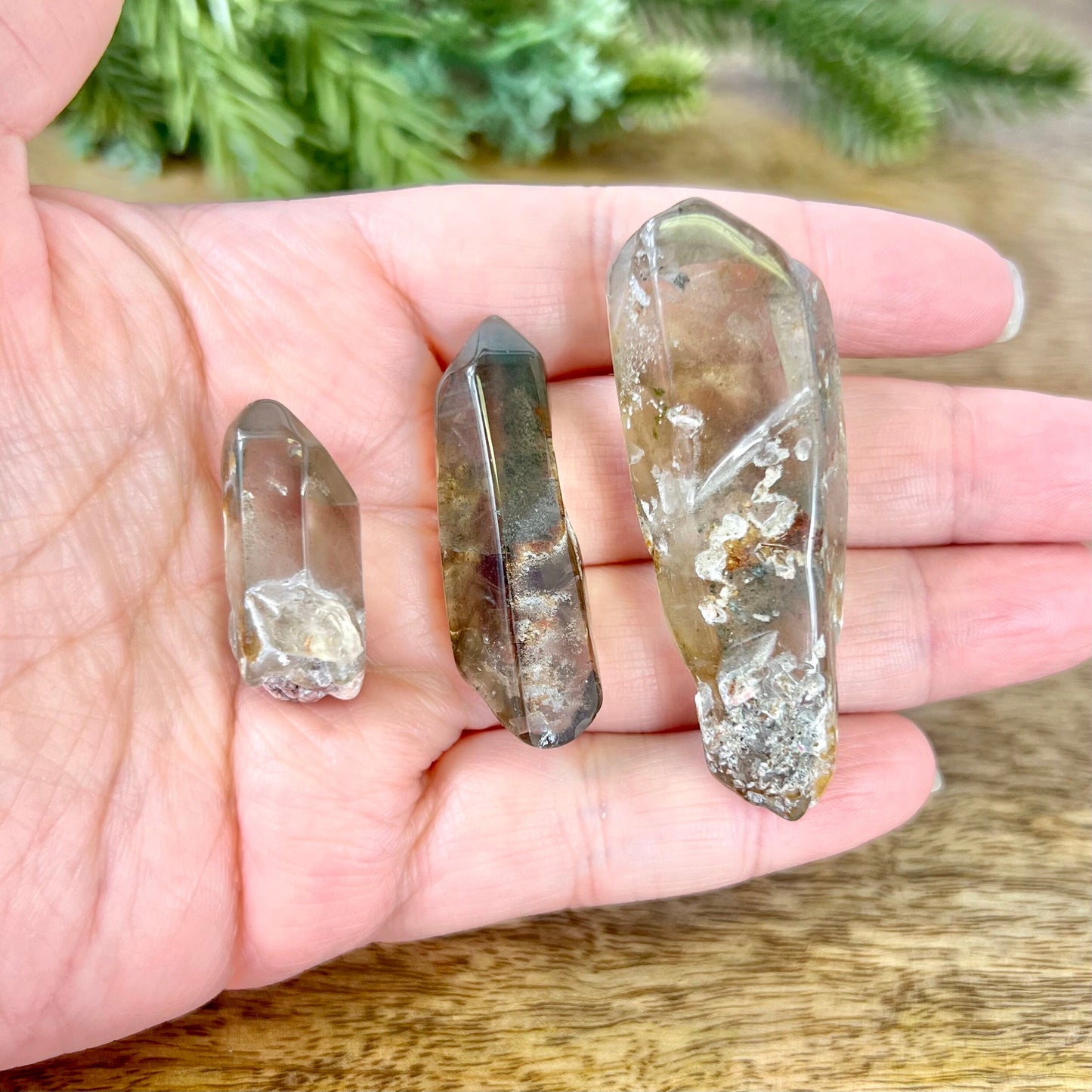 Garden Quartz Lodolite Tumbled Crystal Point - Multiple Sizes