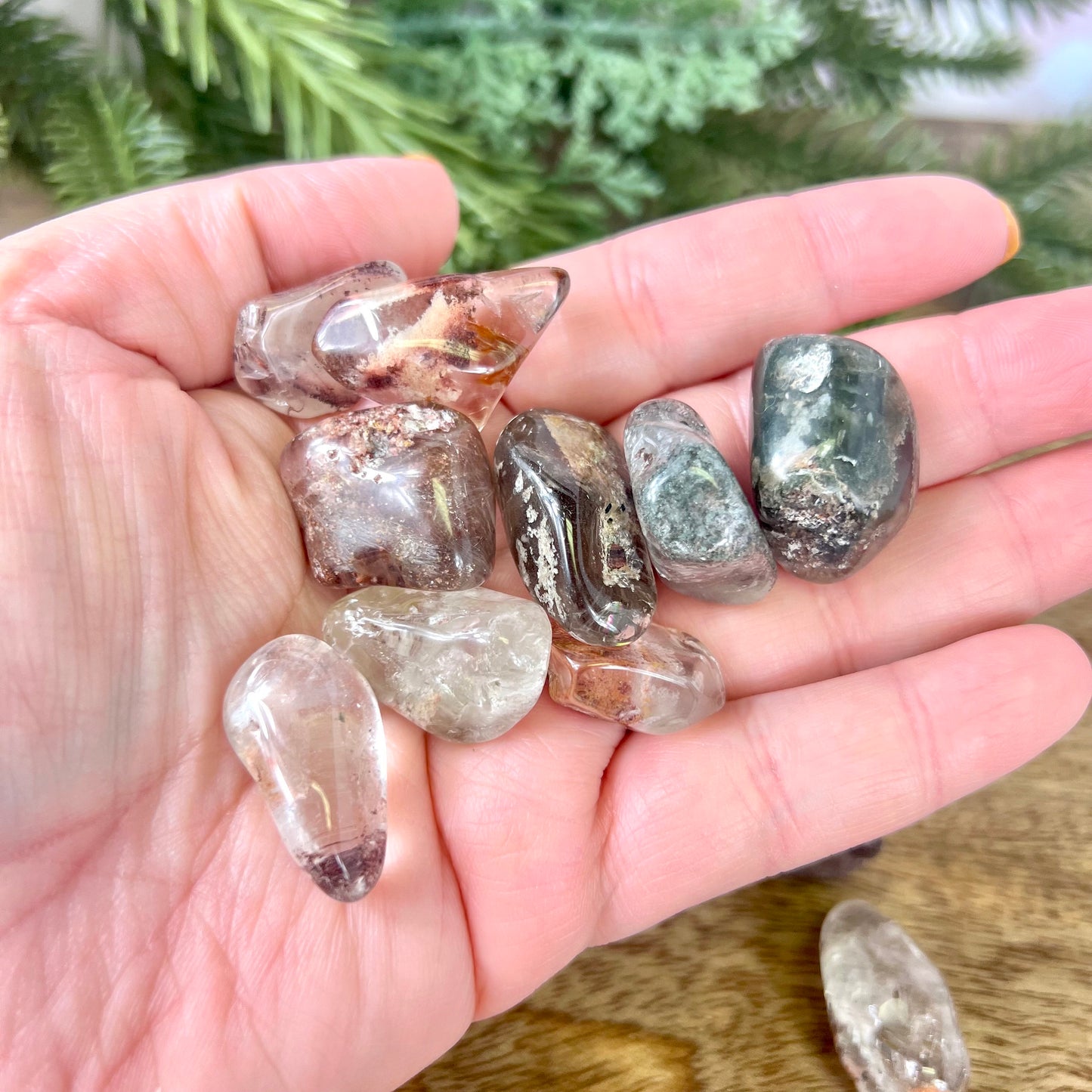 Garden Quartz Lodolite Tumbled Crystal - Multiple Sizes