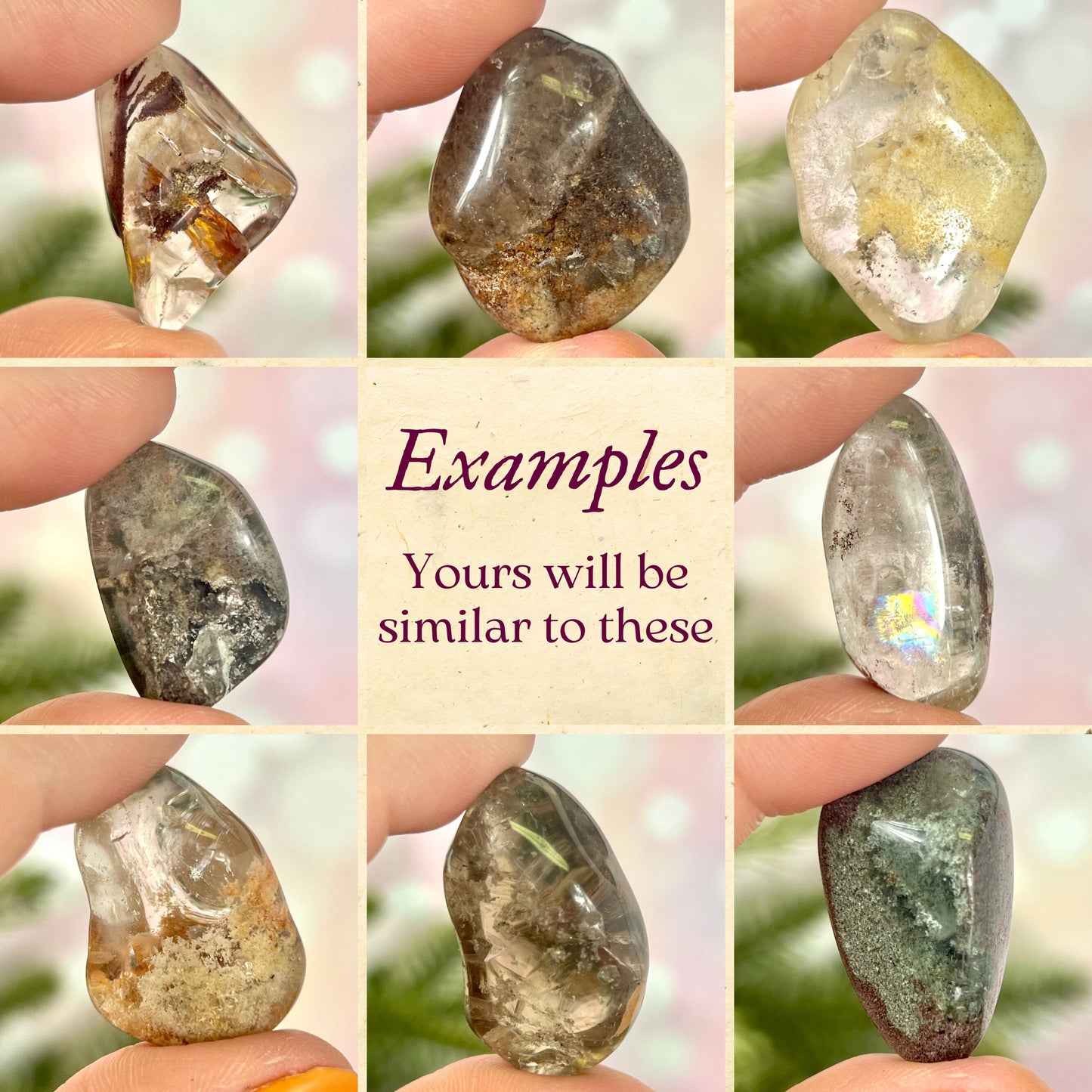 Garden Quartz Lodolite Tumbled Crystal - Multiple Sizes