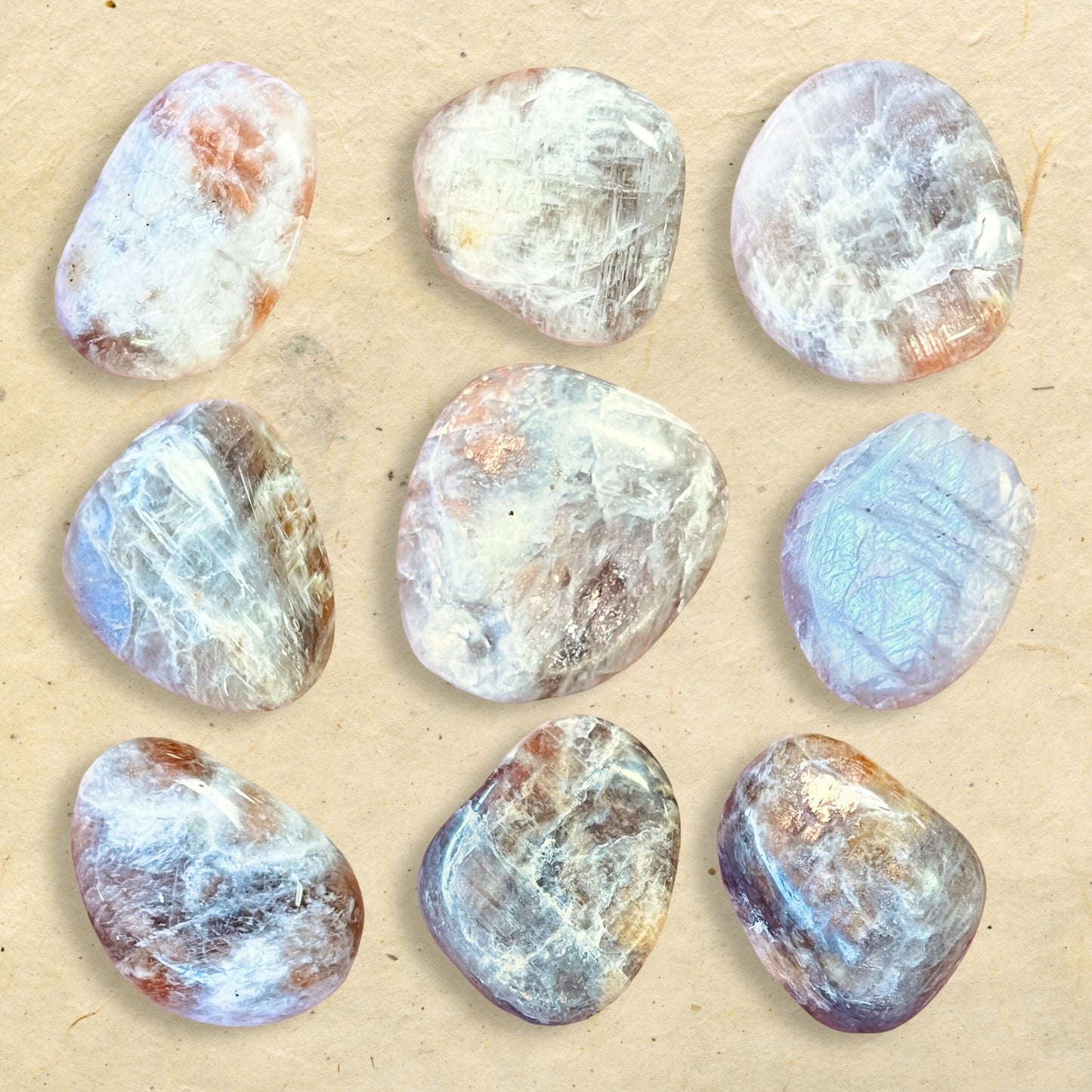 Belomorite Sunstone in Moonstone Tumbled Crystal - You get one