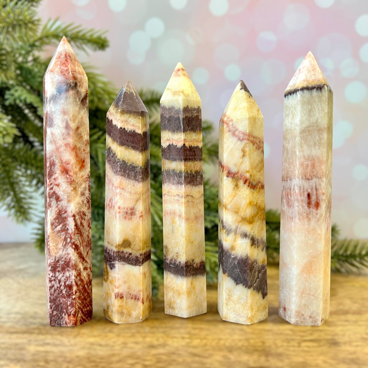 Red Banded Calcite Crystal Tower - You get one