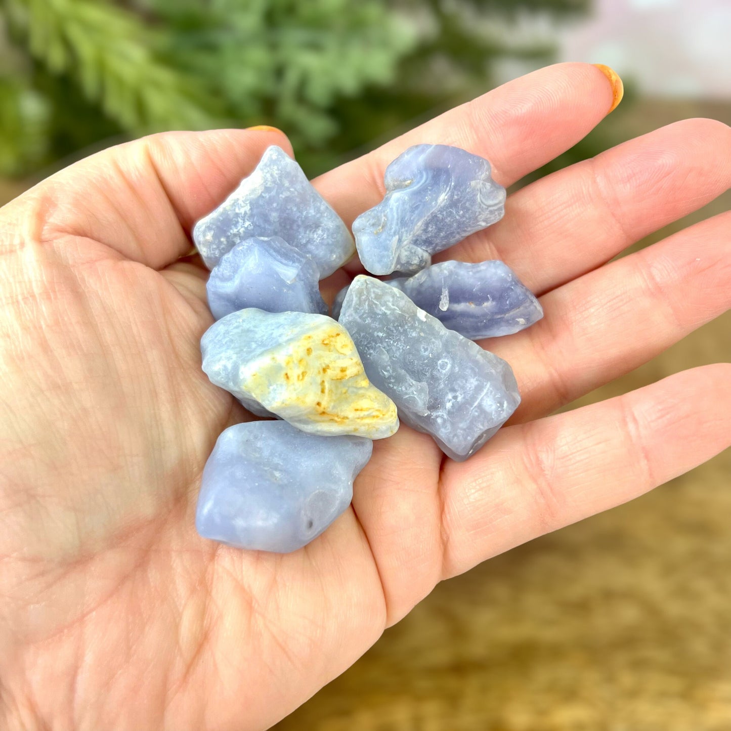 Blue Lace Agate Tumbled Crystal with Matte Finish - You get one