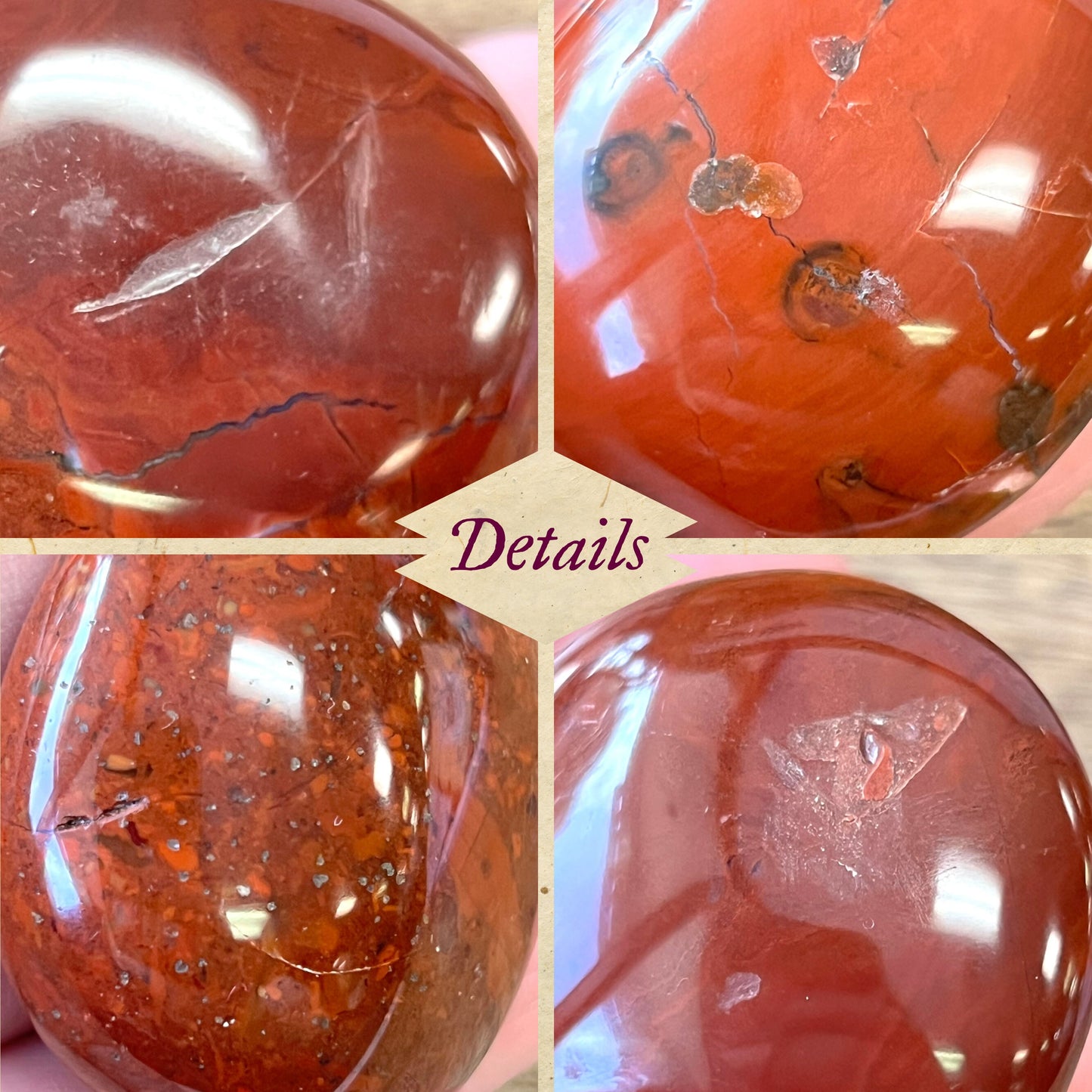 Red Jasper Palm Stone - You get one