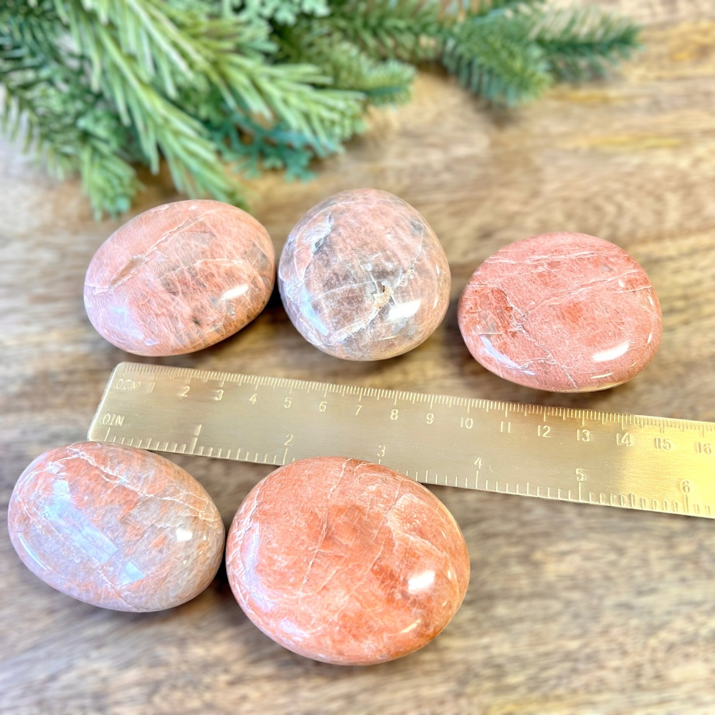 Peach Moonstone Palm Stone - You get one