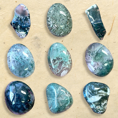Moss Agate Tumbled Crystal - You get one