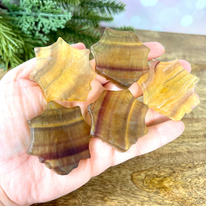 Spiderweb Yellow Fluorite Crystal Carved Cabochon - You get one