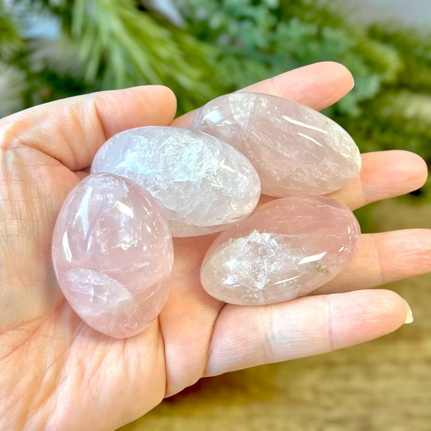 Rose Quartz Palm Stone - You get one