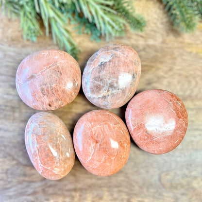 Peach Moonstone Palm Stone - You get one