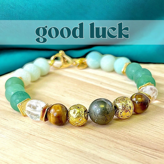 Good Luck Charm Beaded Crystal Bracelet - Handmade REMY Collection
