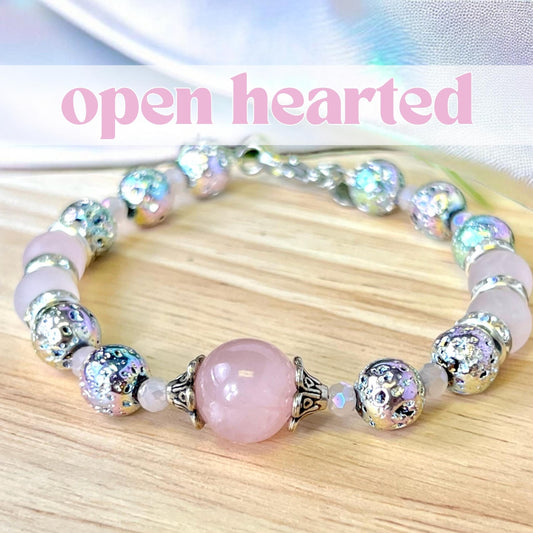 Open Hearted Beaded Crystal Bracelet - Handmade REMY Collection