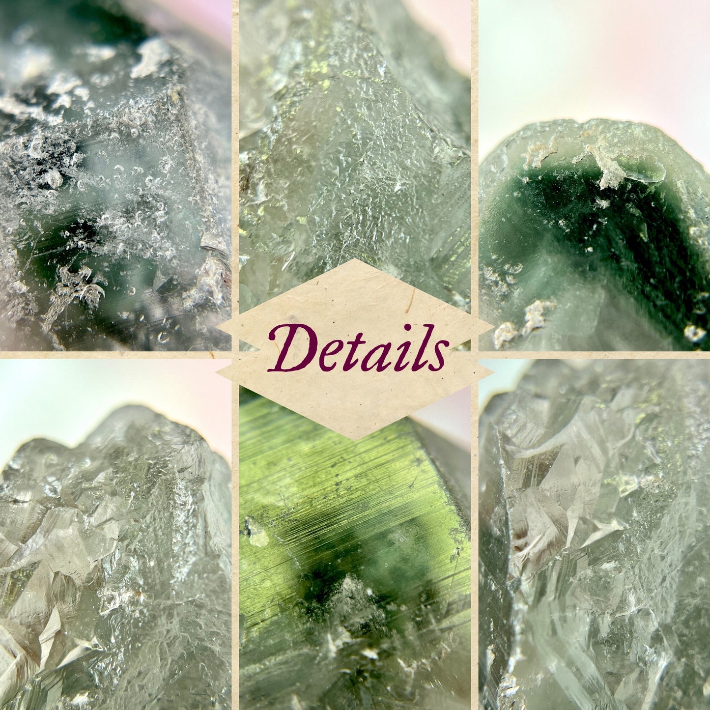 Close up of a small garden Quartz crystal point with chlorite inclusions. This mineral specimen is also called Lodolite, and is natural.