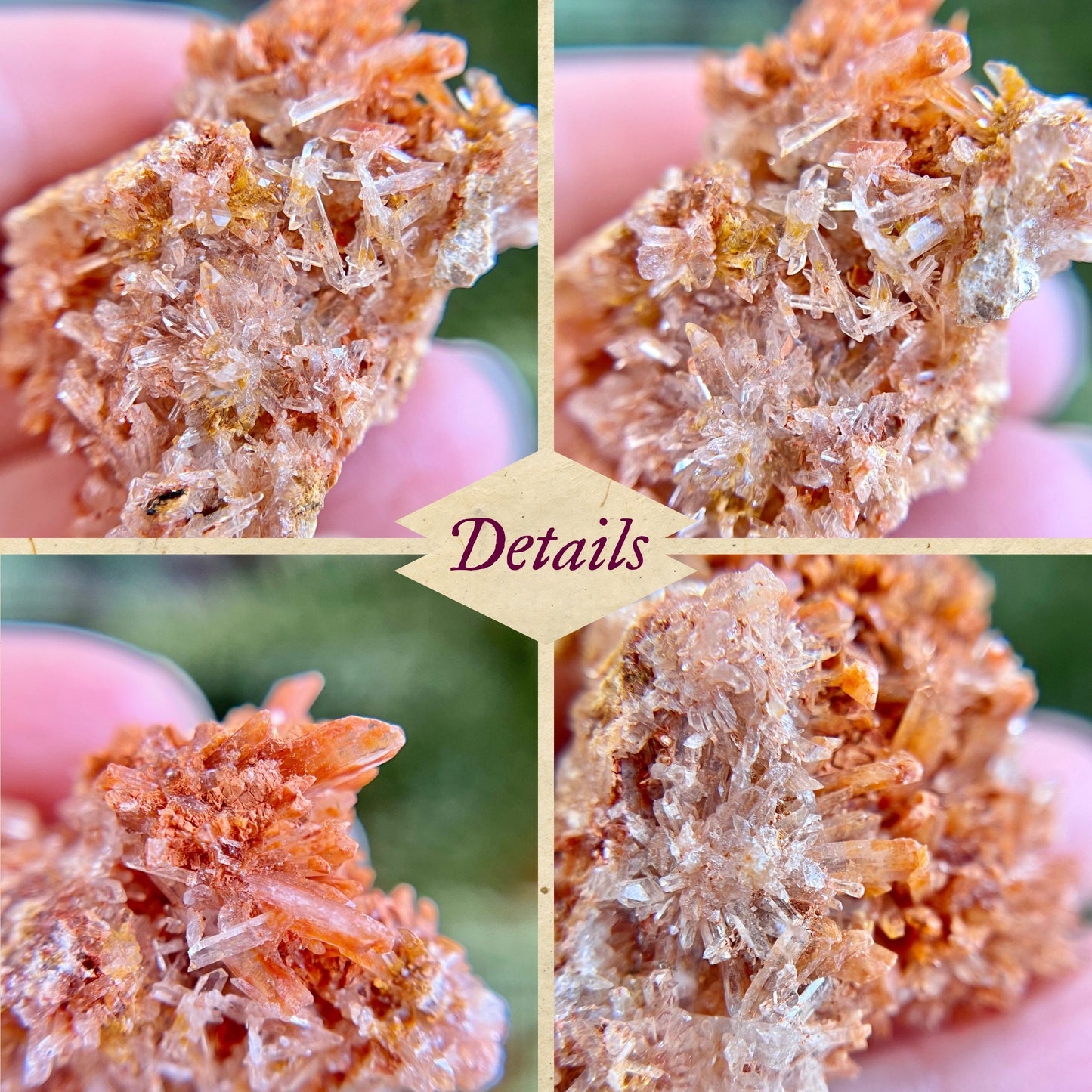 Creedite crystal specimen in rusty brown color
