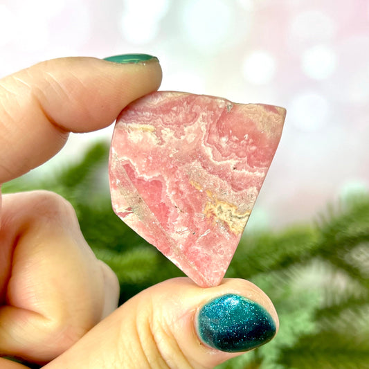 Natural Rhodochrosite small, Unpolished slab with beautiful pink color