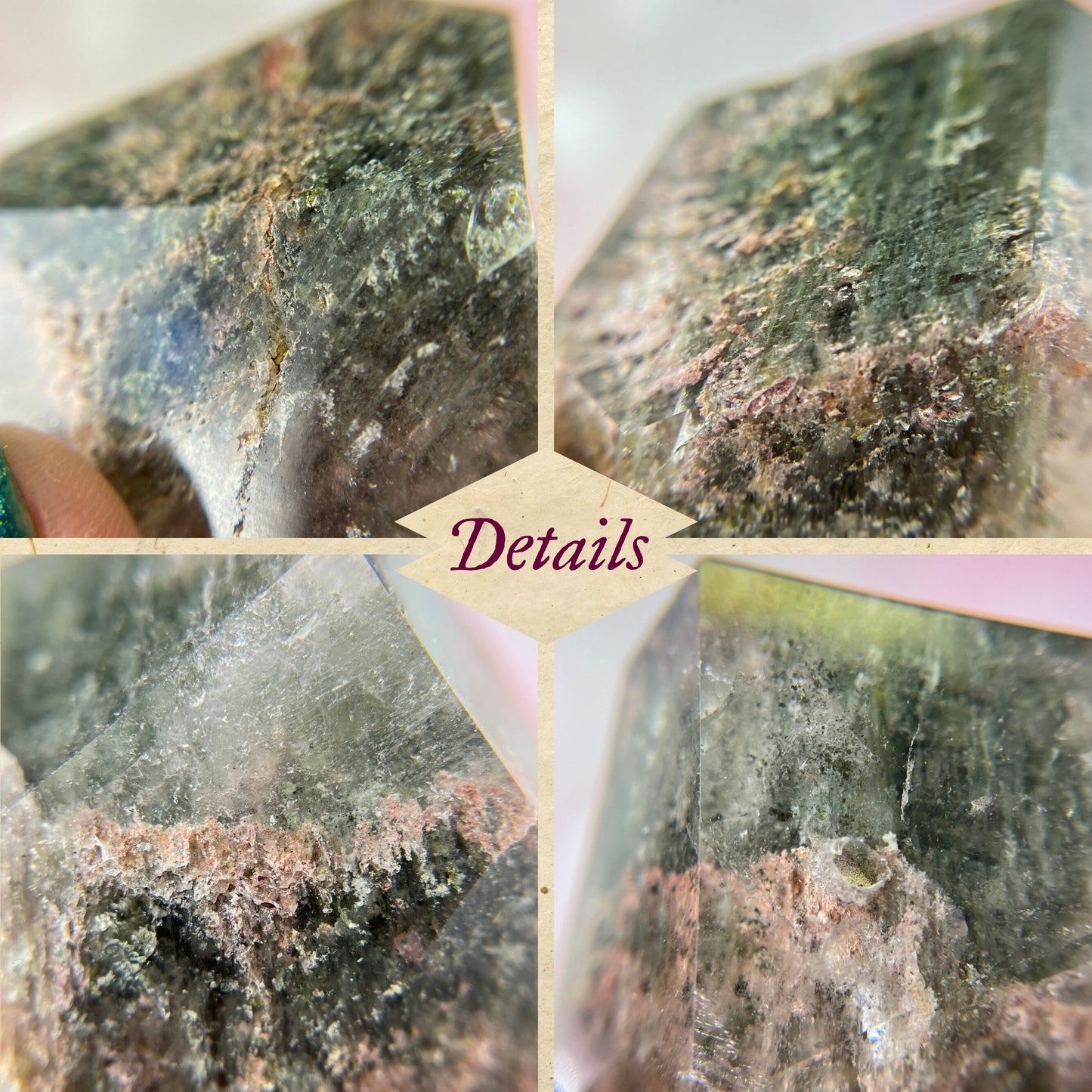 Garden Quartz Lodolite Geometric Crystal Freeform