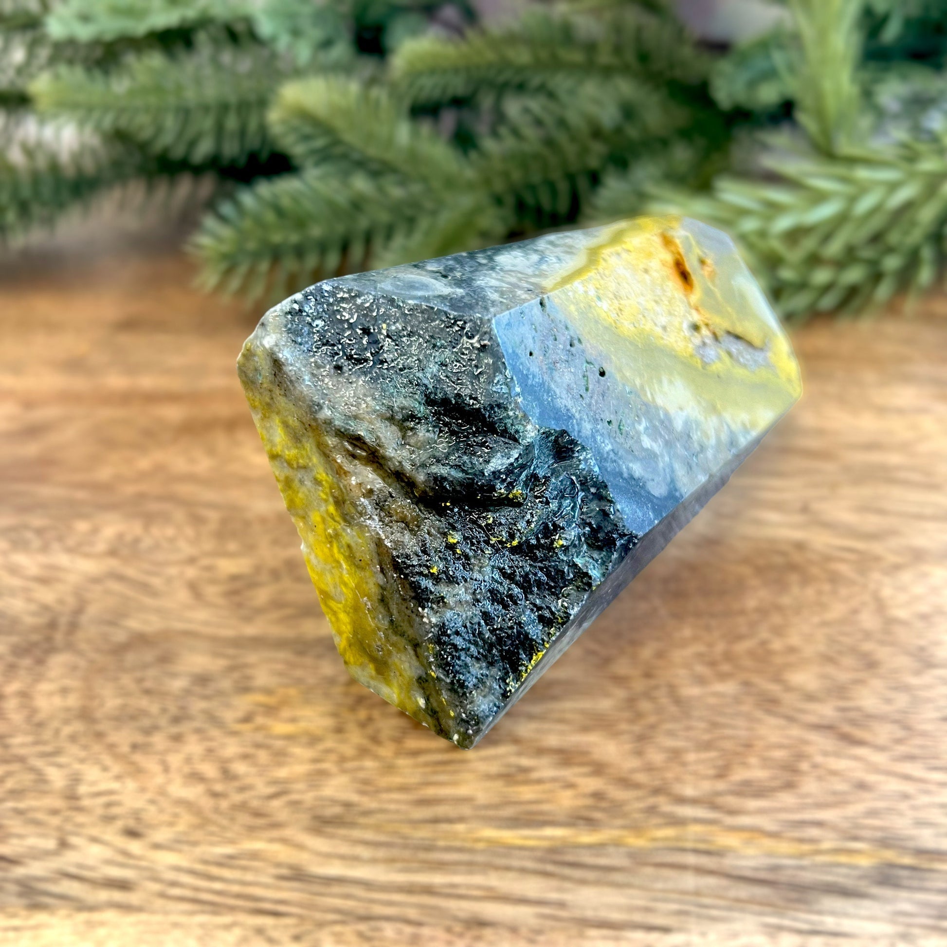 Bumblebee Jasper Tower with raw bottom