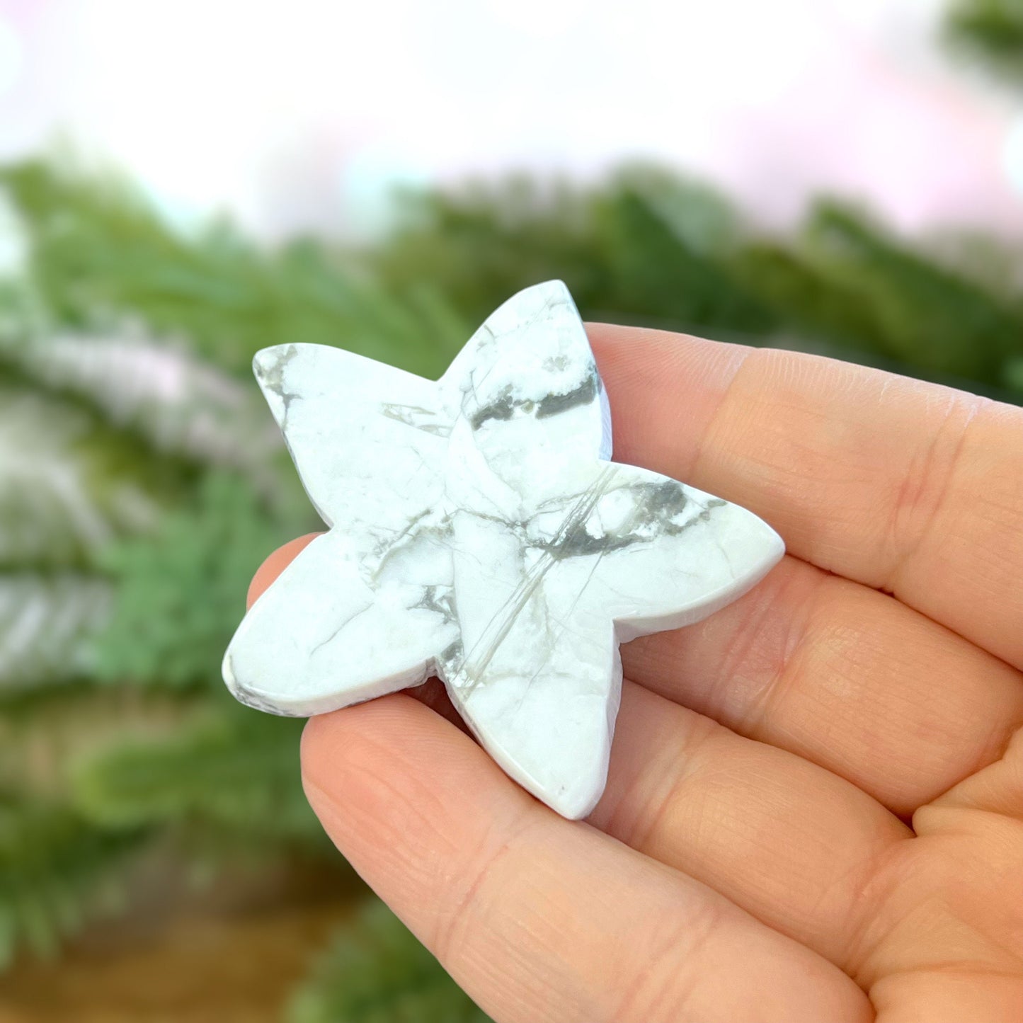 Natural and authentic Magnesite carved crystal cabochon. This Stone Cabochon has been carved into a starfish.