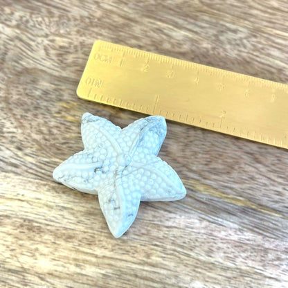 Natural and authentic Magnesite carved crystal cabochon. This Stone Cabochon has been carved into a starfish.